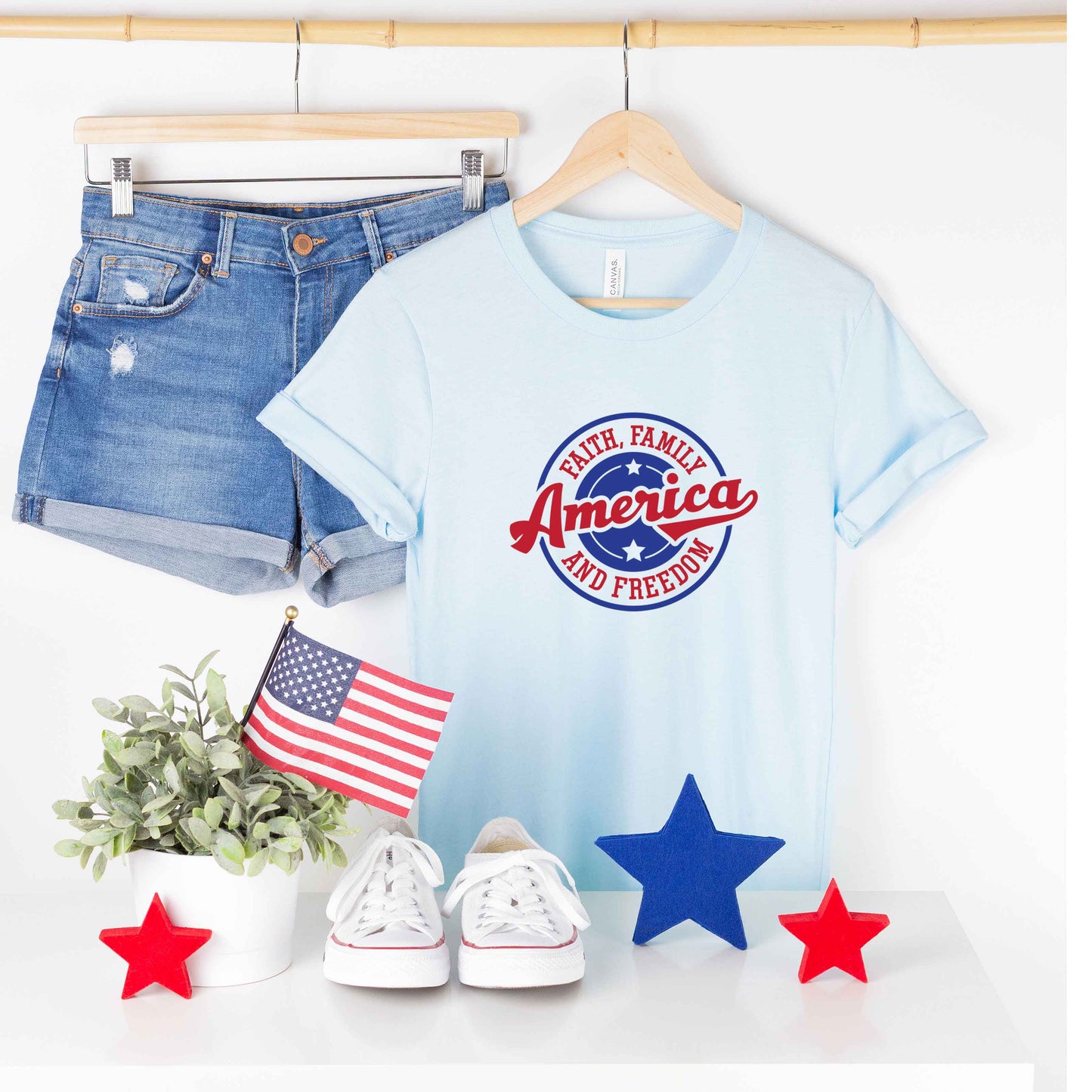 Faith Family Freedom America | Short Sleeve Crew Neck