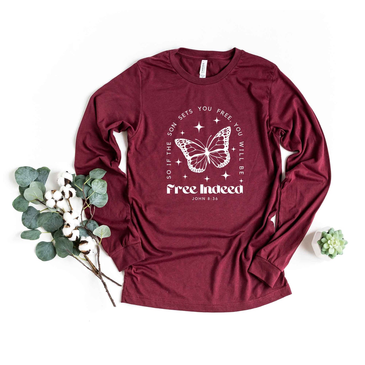 Free Indeed Butterfly | Long Sleeve Crew Neck