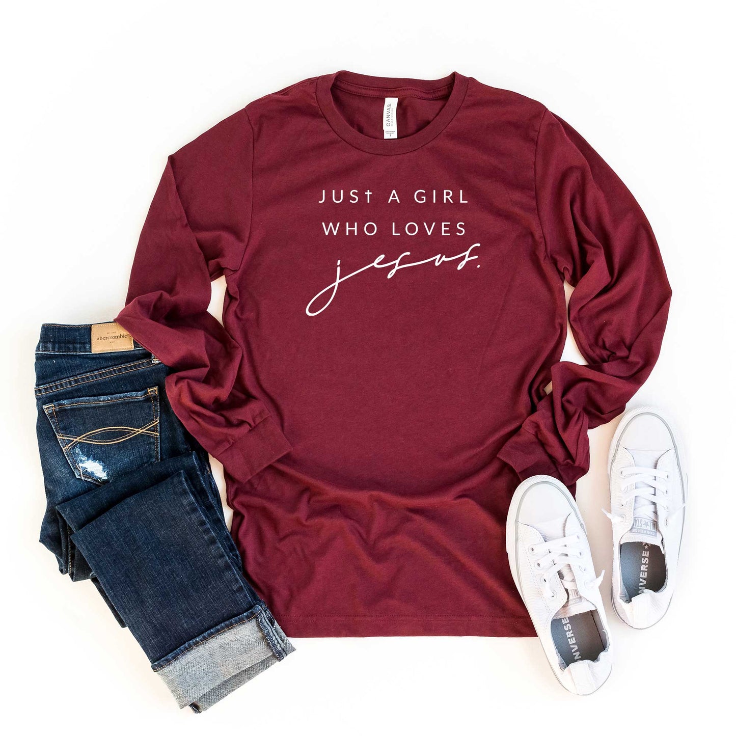 Just A Girl Who Loves Jesus | Long Sleeve Crew Neck