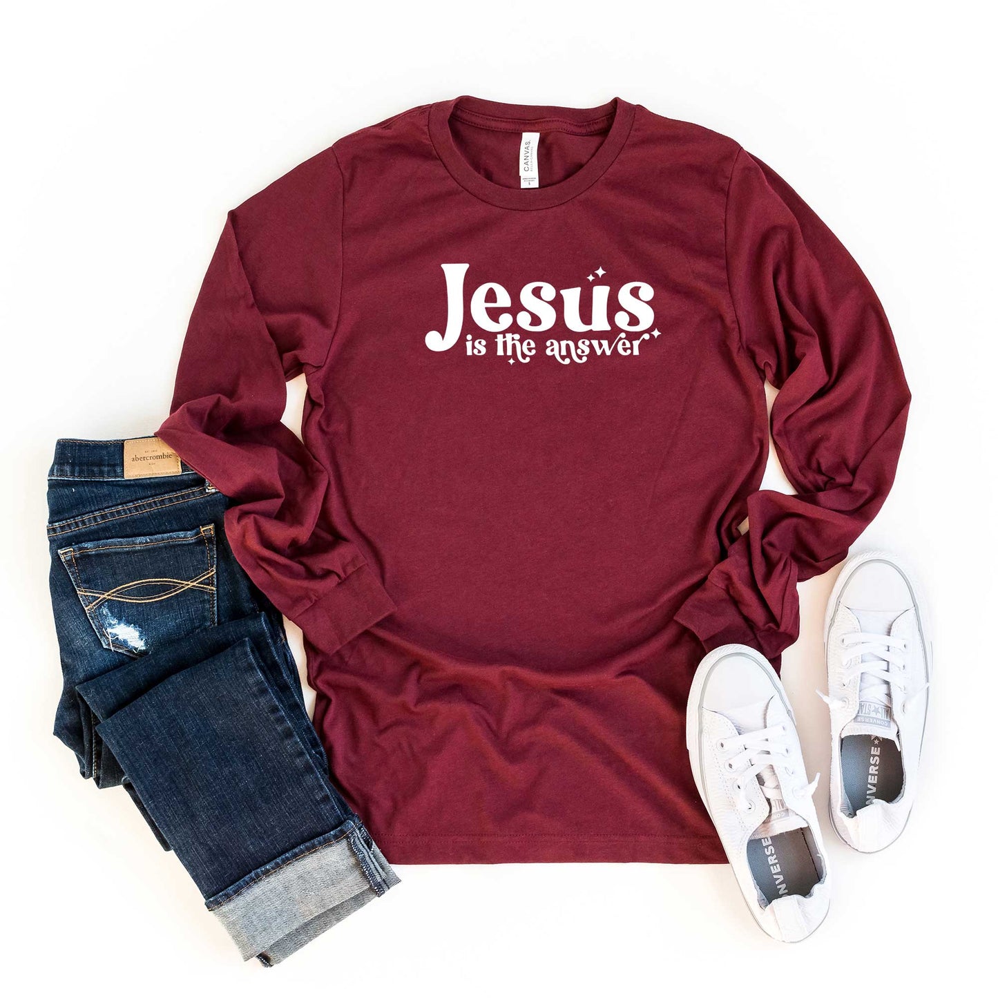Jesus Is The Answer | Long Sleeve Crew Neck