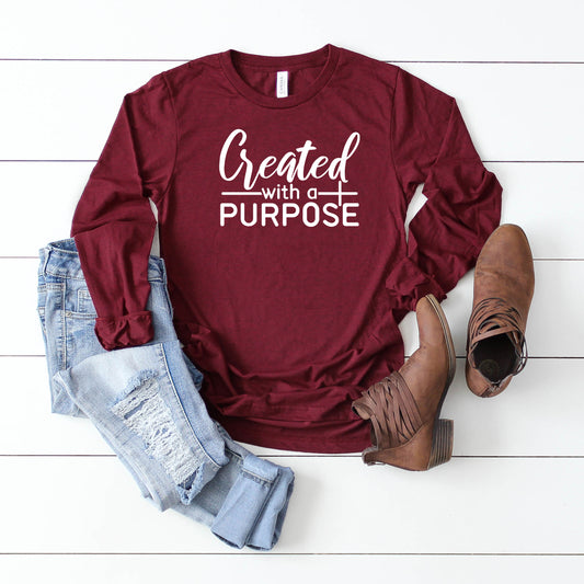 Created With A Purpose Cross | Long Sleeve Crew Neck