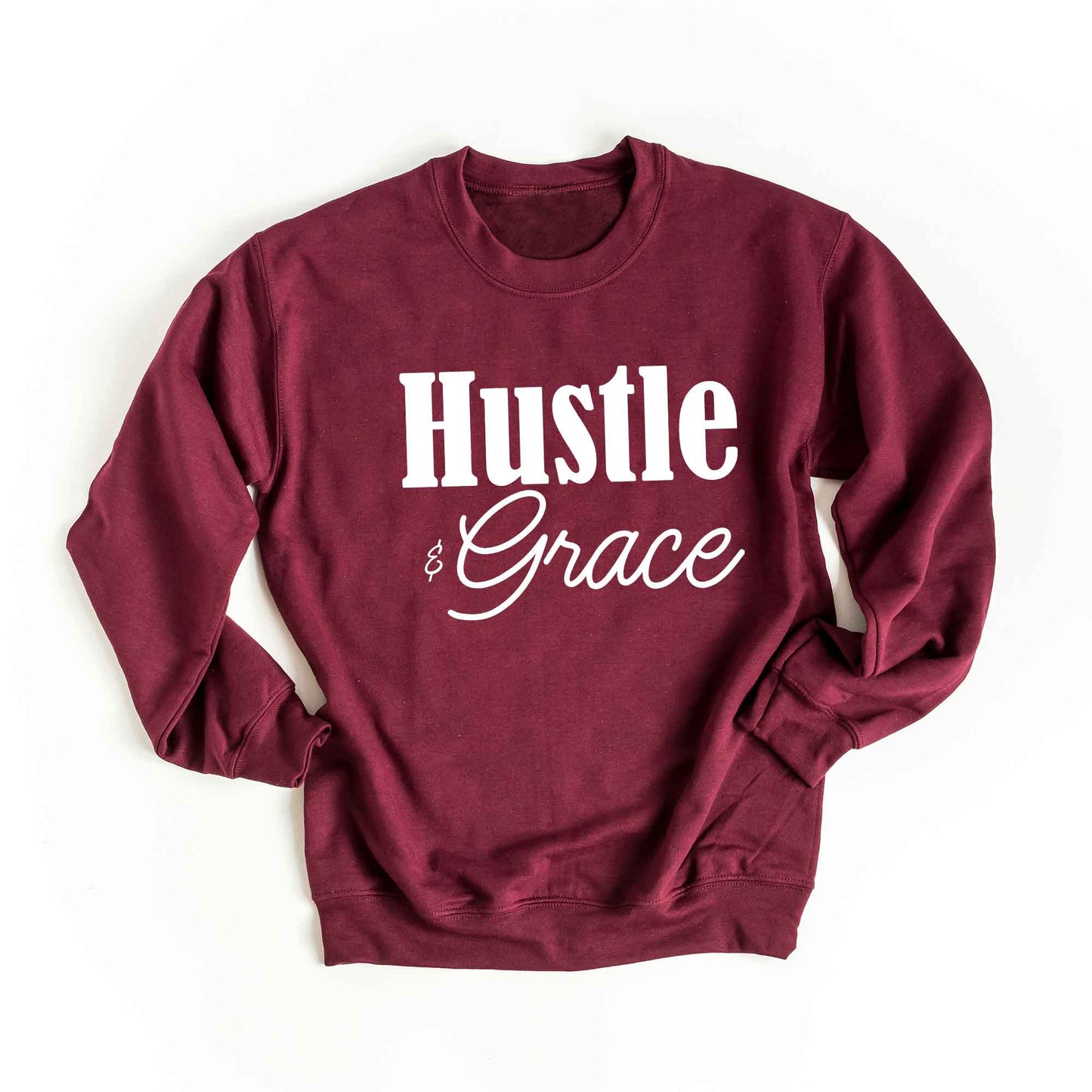 Hustle And Grace Cursive | Sweatshirt