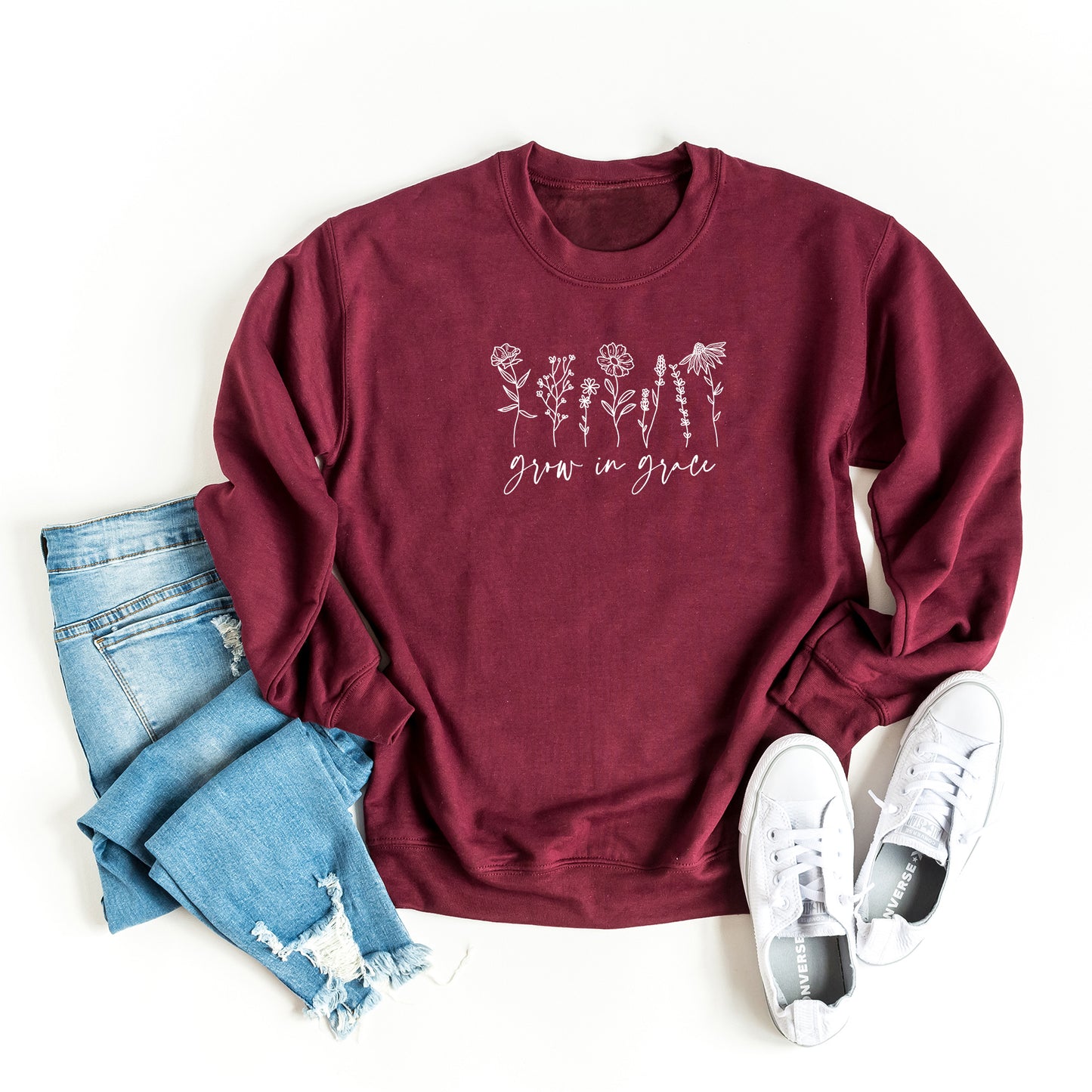 Grow In Grace Flowers | Sweatshirt