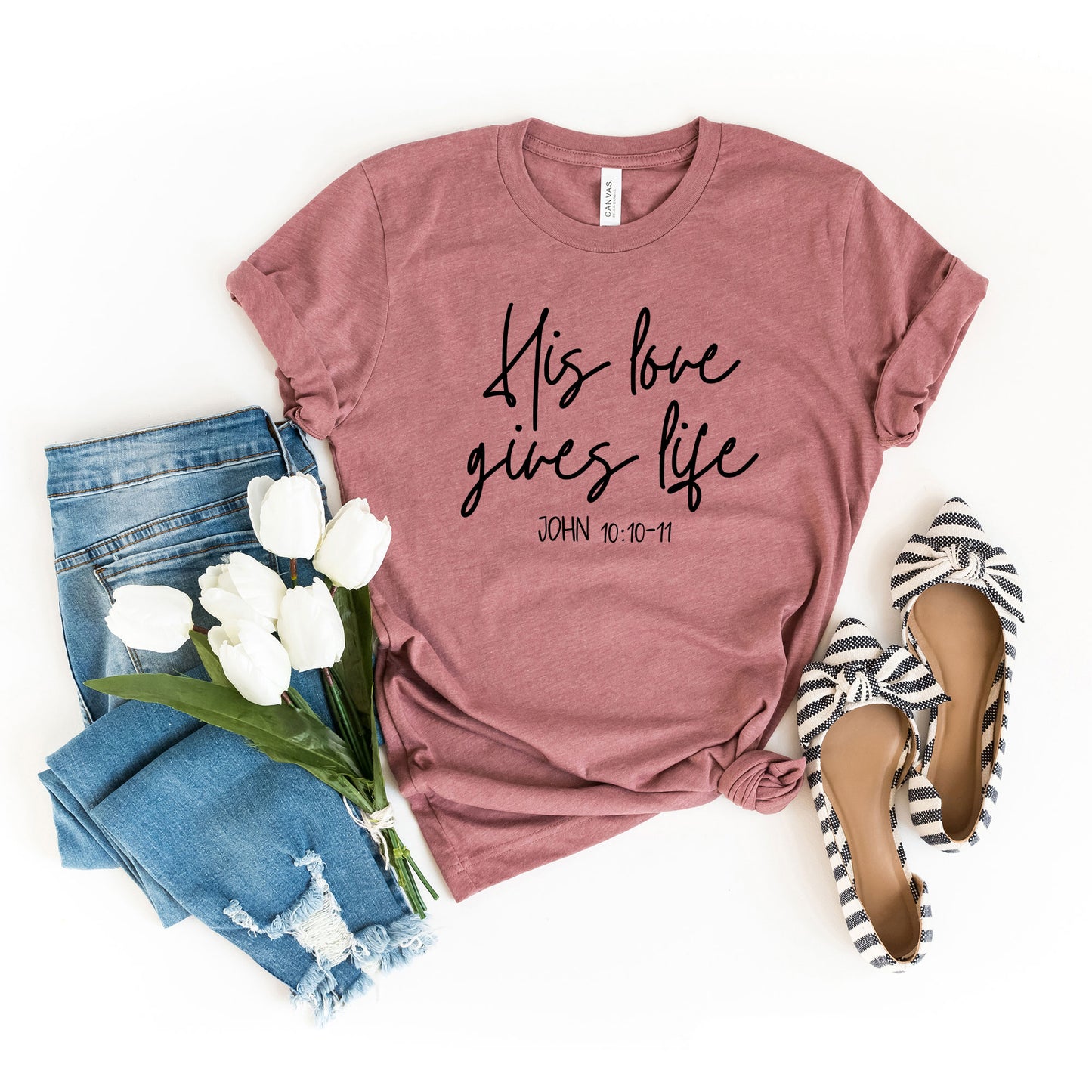 His Love Gives Life | Short Sleeve Crew Neck