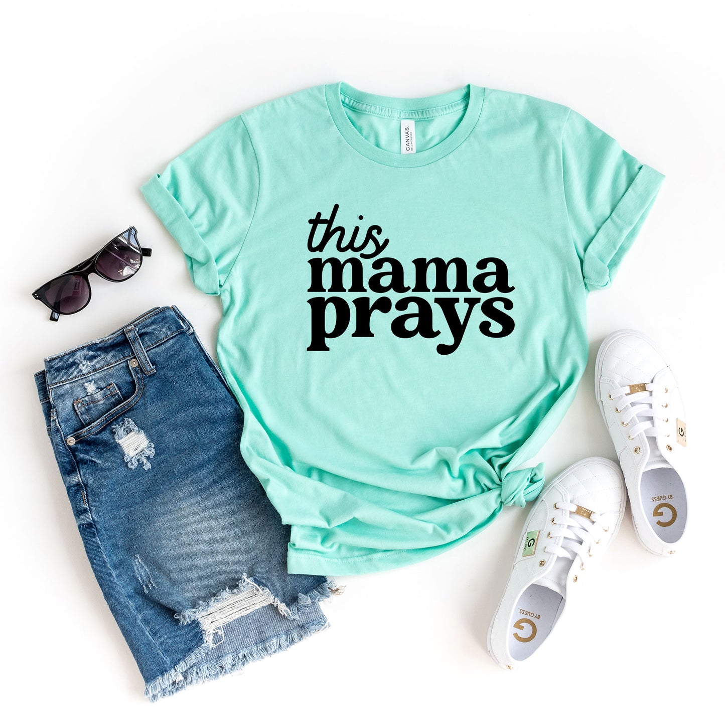 This Mama Prays | Short Sleeve Crew Neck