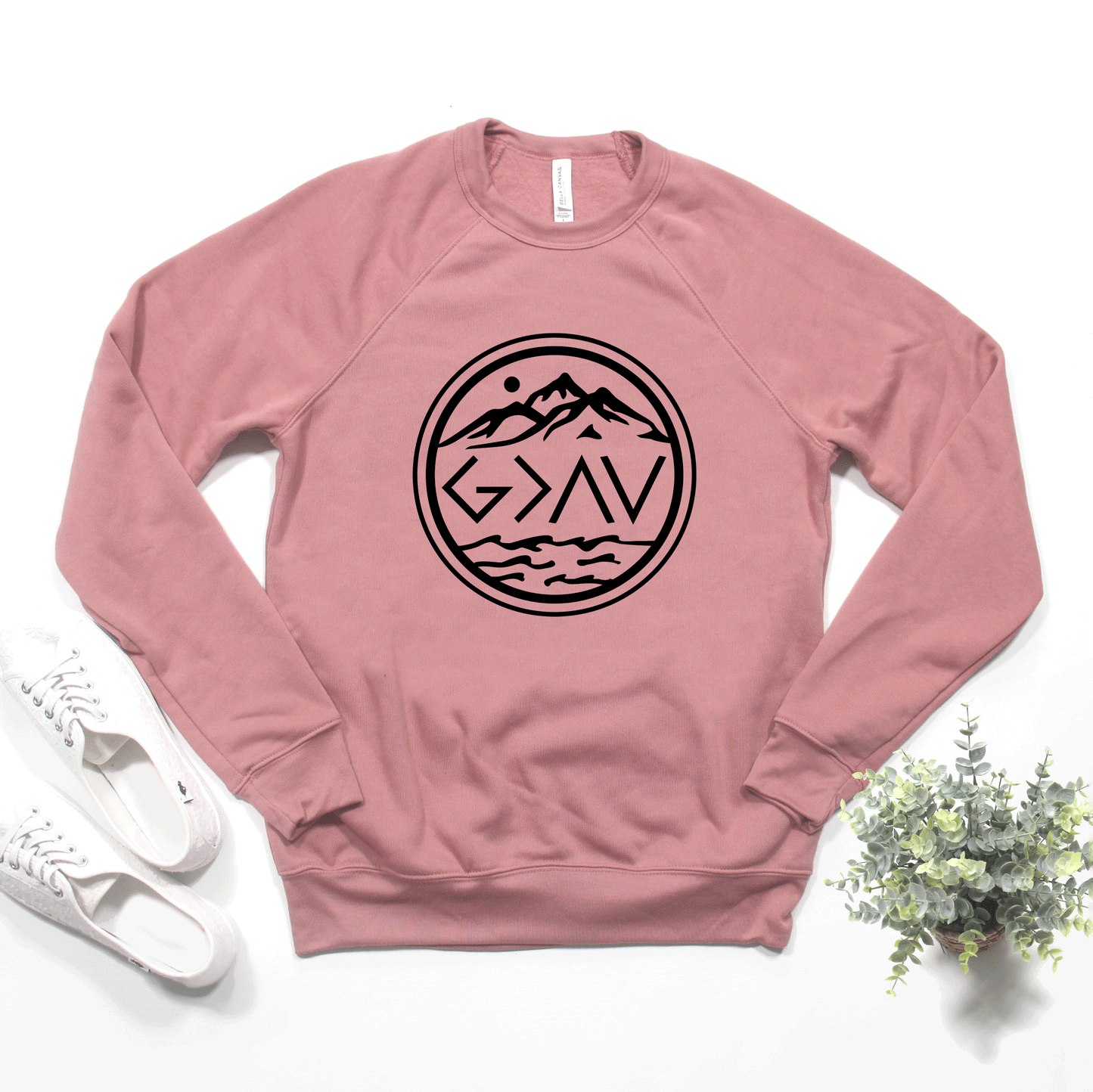 God Is Greater Circle | Bella Canvas Premium Sweatshirt