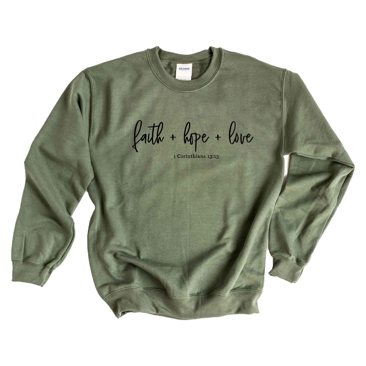 Faith Hope Love Scripture | Sweatshirt