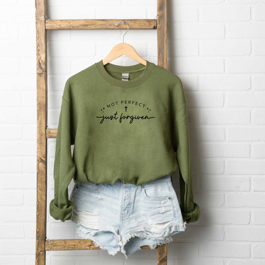 Not Perfect Just Forgiven Cross | Sweatshirt