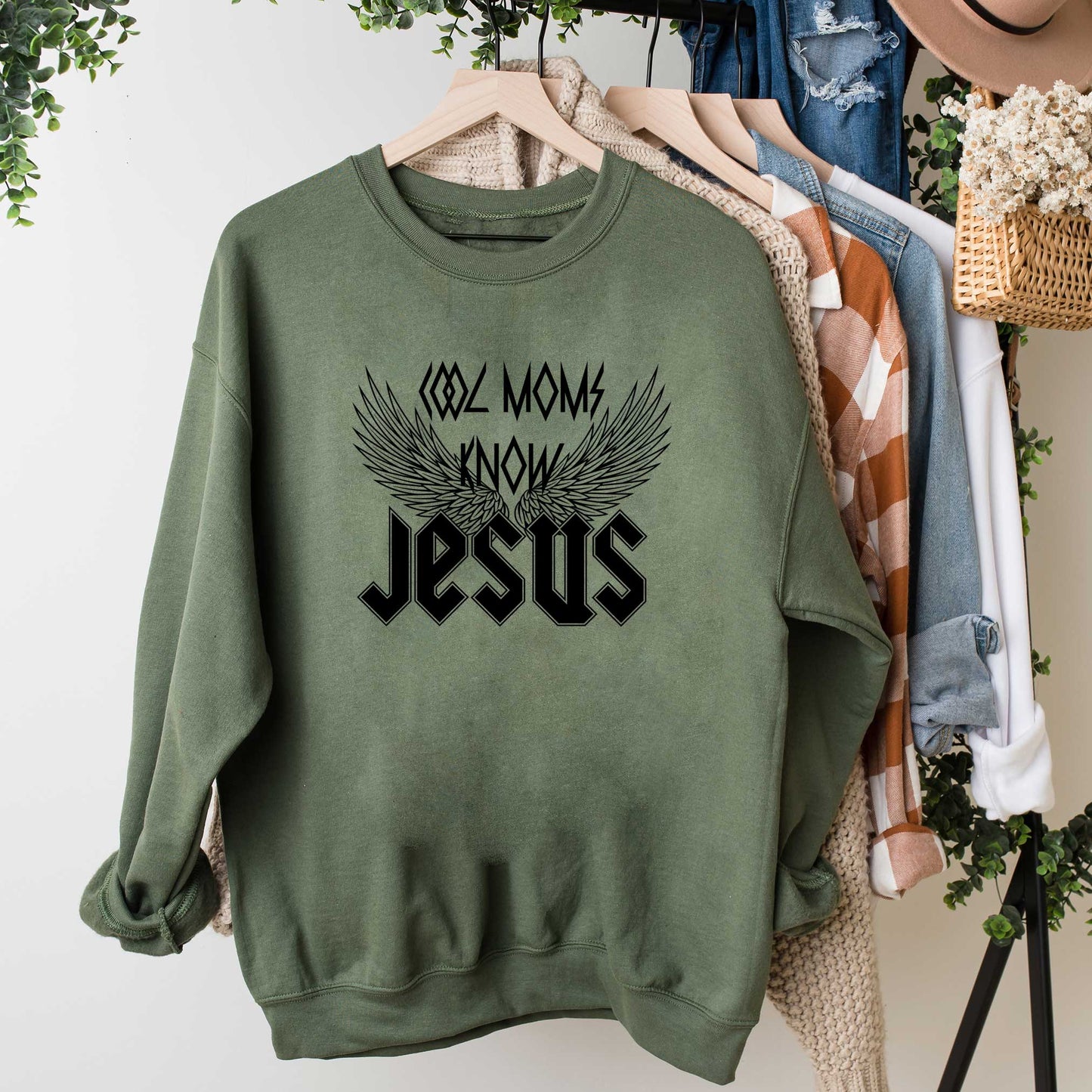 Cool Moms Know Jesus Wings | Sweatshirt