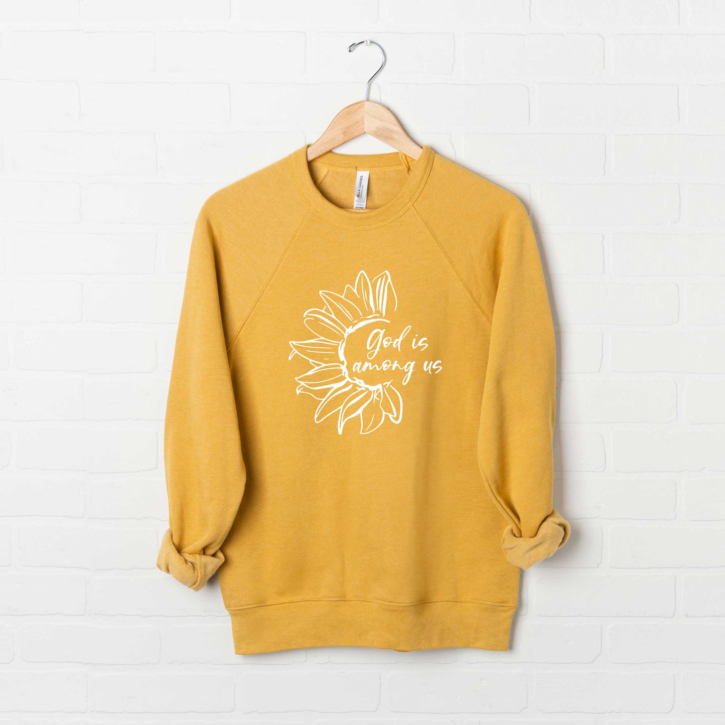 God Is Among Us Flower | Bella Canvas Premium Sweatshirt
