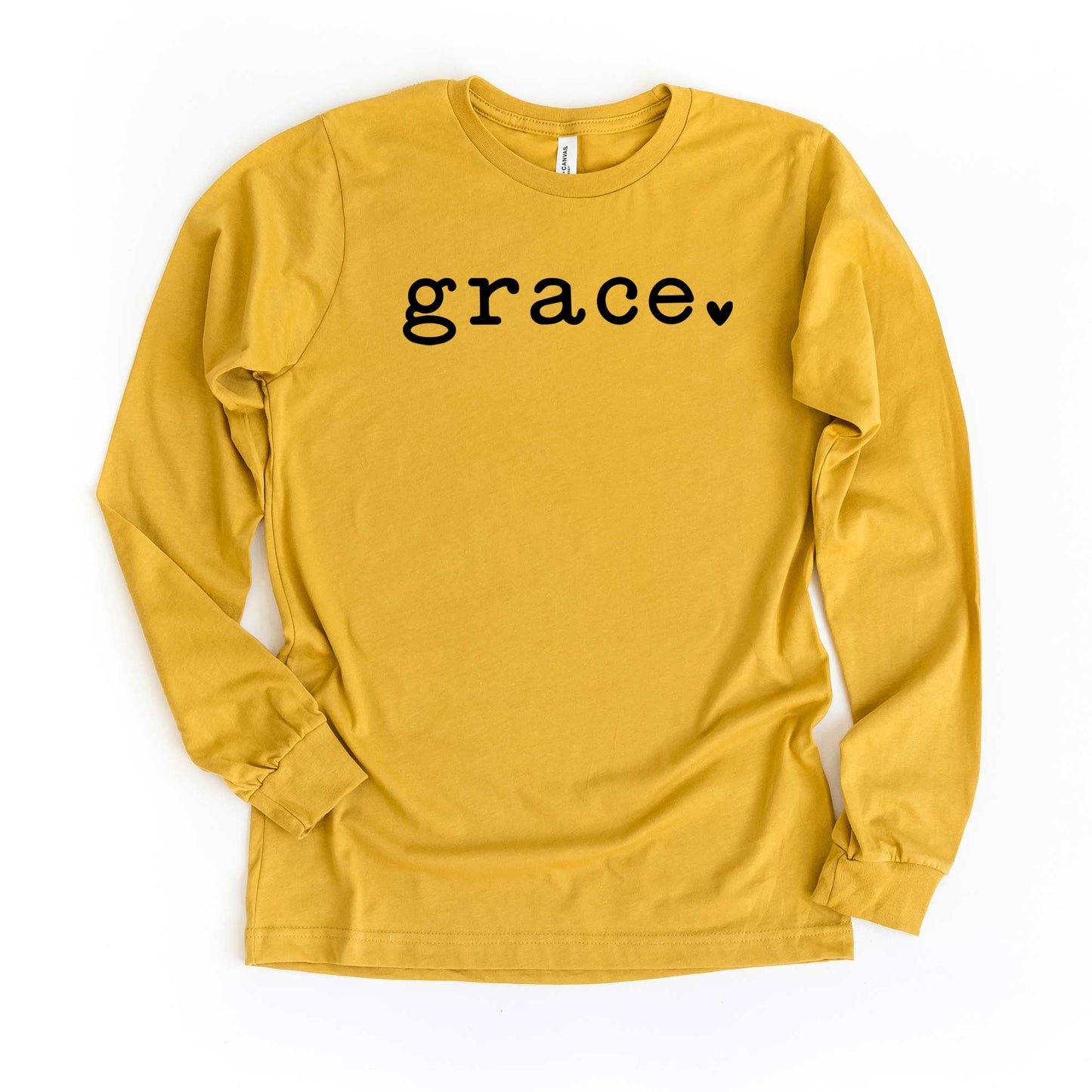 Grace Typewriter With Heart | Long Sleeve Crew Neck