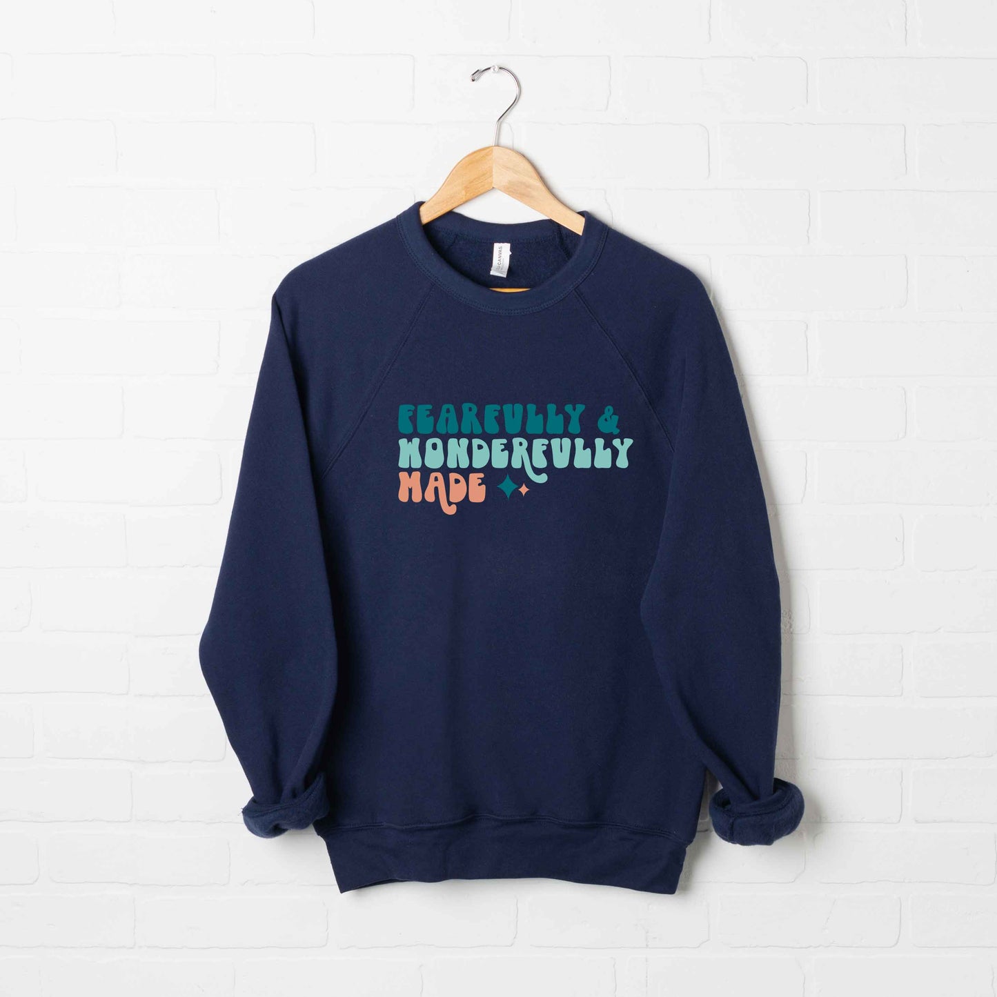 Fearfully And Wonderfully Made Colorful | Bella Canvas Premium Sweatshirt