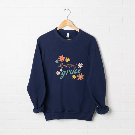 Amazing Grace Flowers | Bella Canvas Premium Sweatshirt