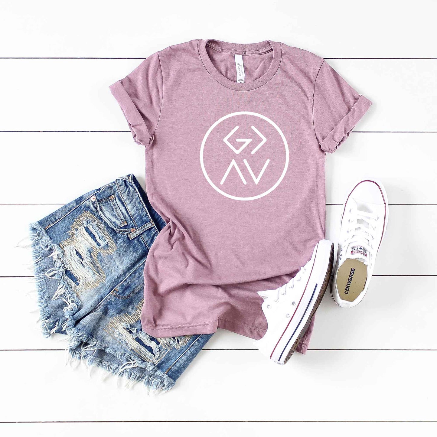 God Is Greater Circle Letters | Short Sleeve Crew Neck