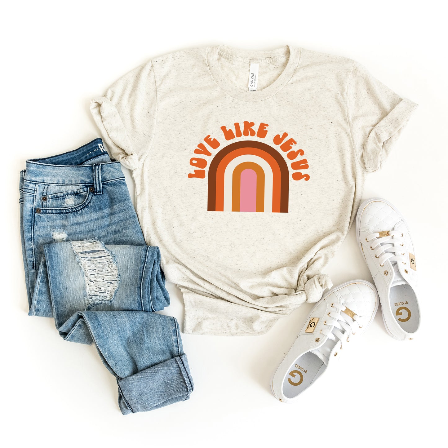 Love Like Jesus Rainbow | Short Sleeve Crew Neck