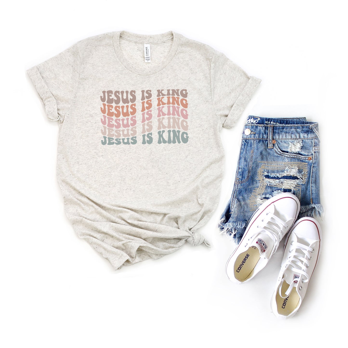 Jesus Is My King Wavy | Short Sleeve Crew Neck