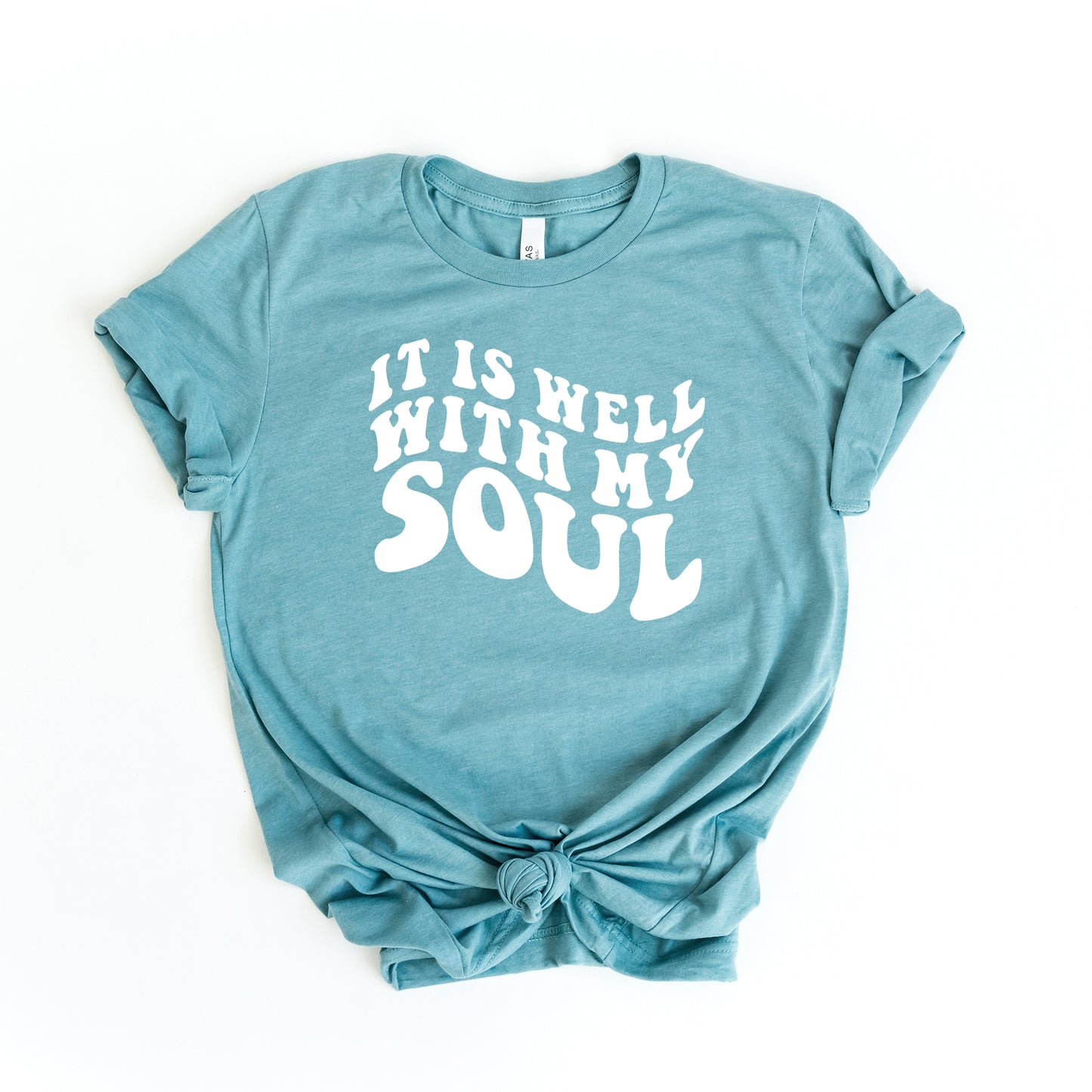 It Is Well Will My Soul Wavy | Short Sleeve Crew Neck
