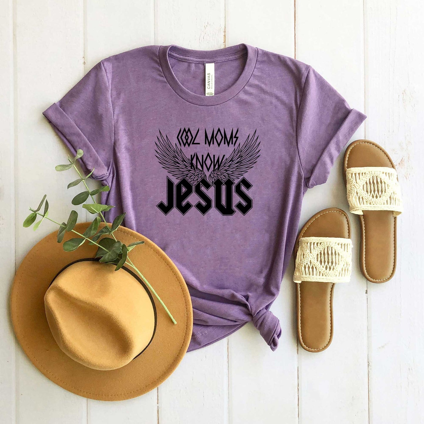 Cool Moms Know Jesus Wings | Short Sleeve Crew Neck