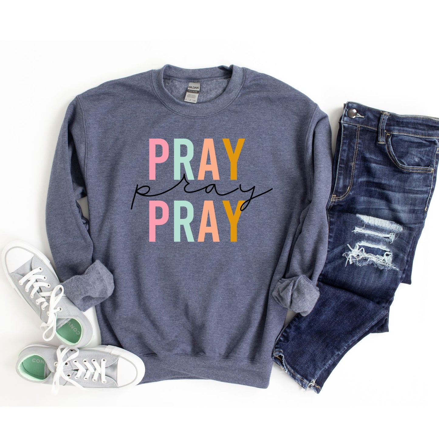 Pray Pray Pray Colorful | Sweatshirt