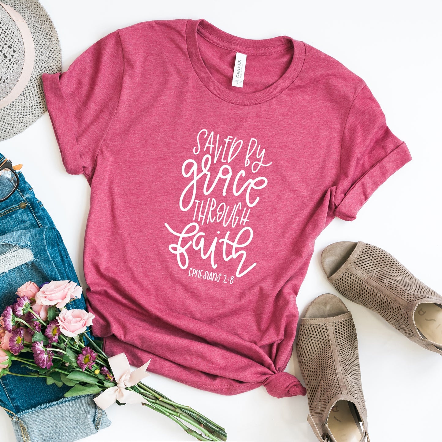 Saved By Grace Through Faith | Short Sleeve Crew Neck
