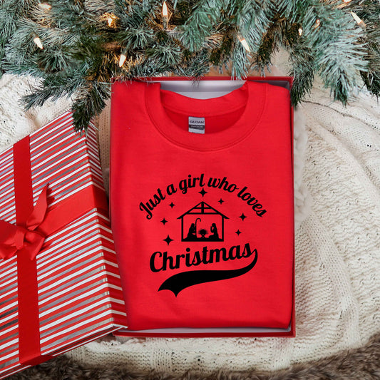 Just A Girl Who Loves Christmas Manger | Sweatshirt