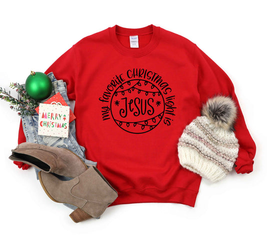 Favorite Christmas Lights Jesus | Sweatshirt