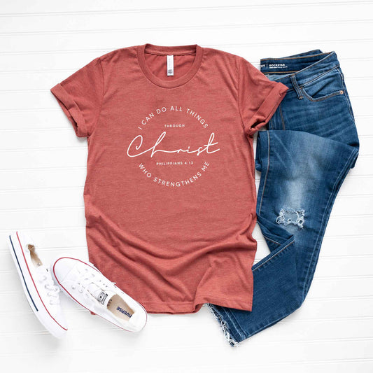 I Can Do All Things Through Christ Circle | Short Sleeve Crew Neck