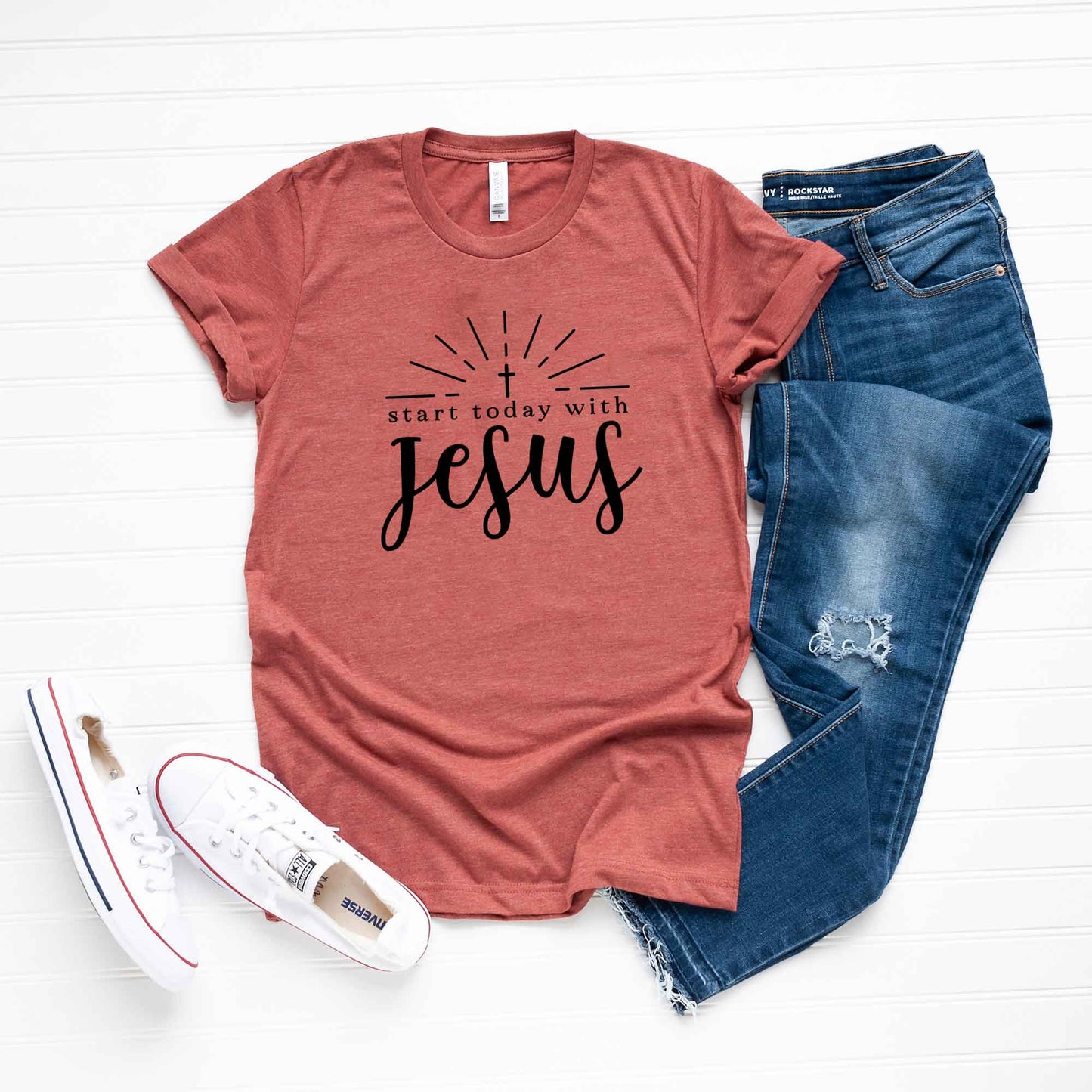 Start Today With Jesus | Short Sleeve Crew Neck