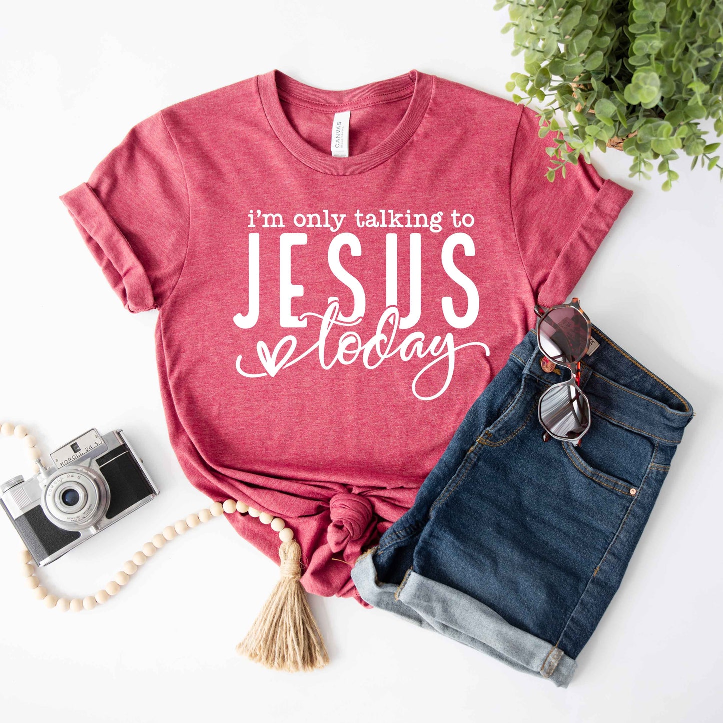 Only Talking To Jesus Today | Short Sleeve Crew Neck