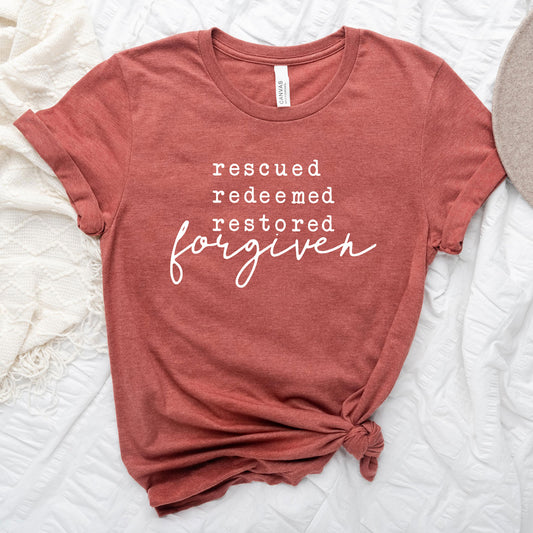 Rescued Redeemed Restored | Short Sleeve Crew Neck