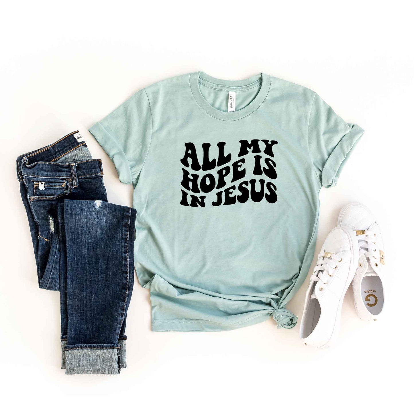 All My Hope Is In Jesus Wavy | Short Sleeve Crew Neck