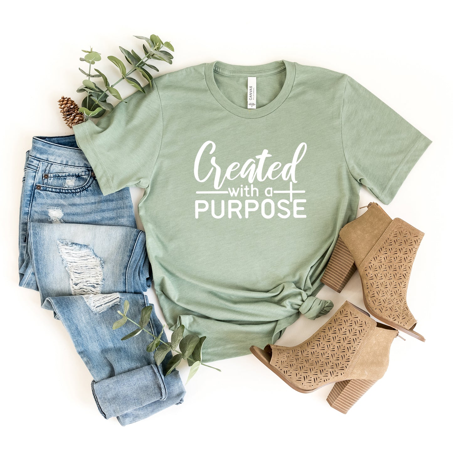 Created With A Purpose Cross | Short Sleeve Crew Neck