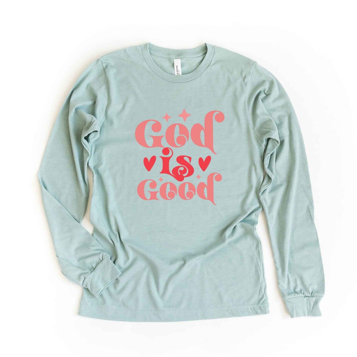 God Is Good Hearts | Long Sleeve Crew Neck