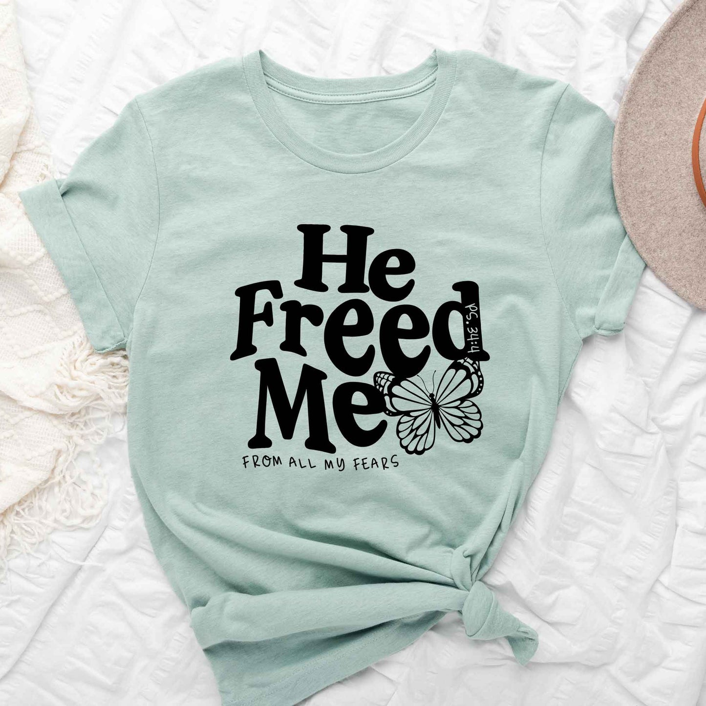 He Freed Me Butterfly | Short Sleeve Crew Neck