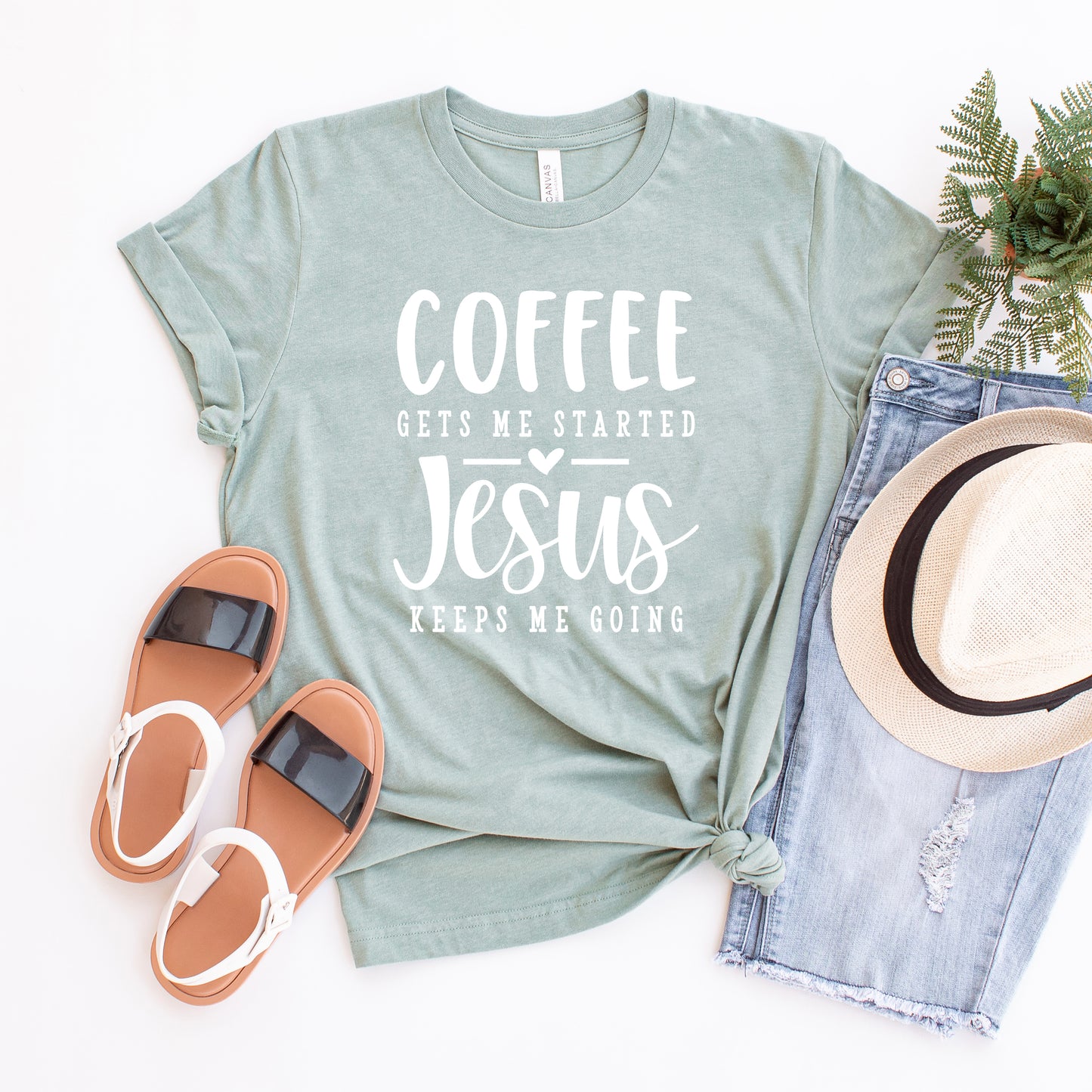 Coffee Gets Me Started | Short Sleeve Crew Neck