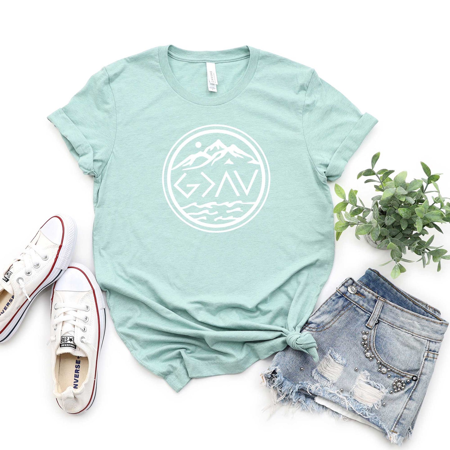 God Is Greater Circle | Short Sleeve Crew Neck