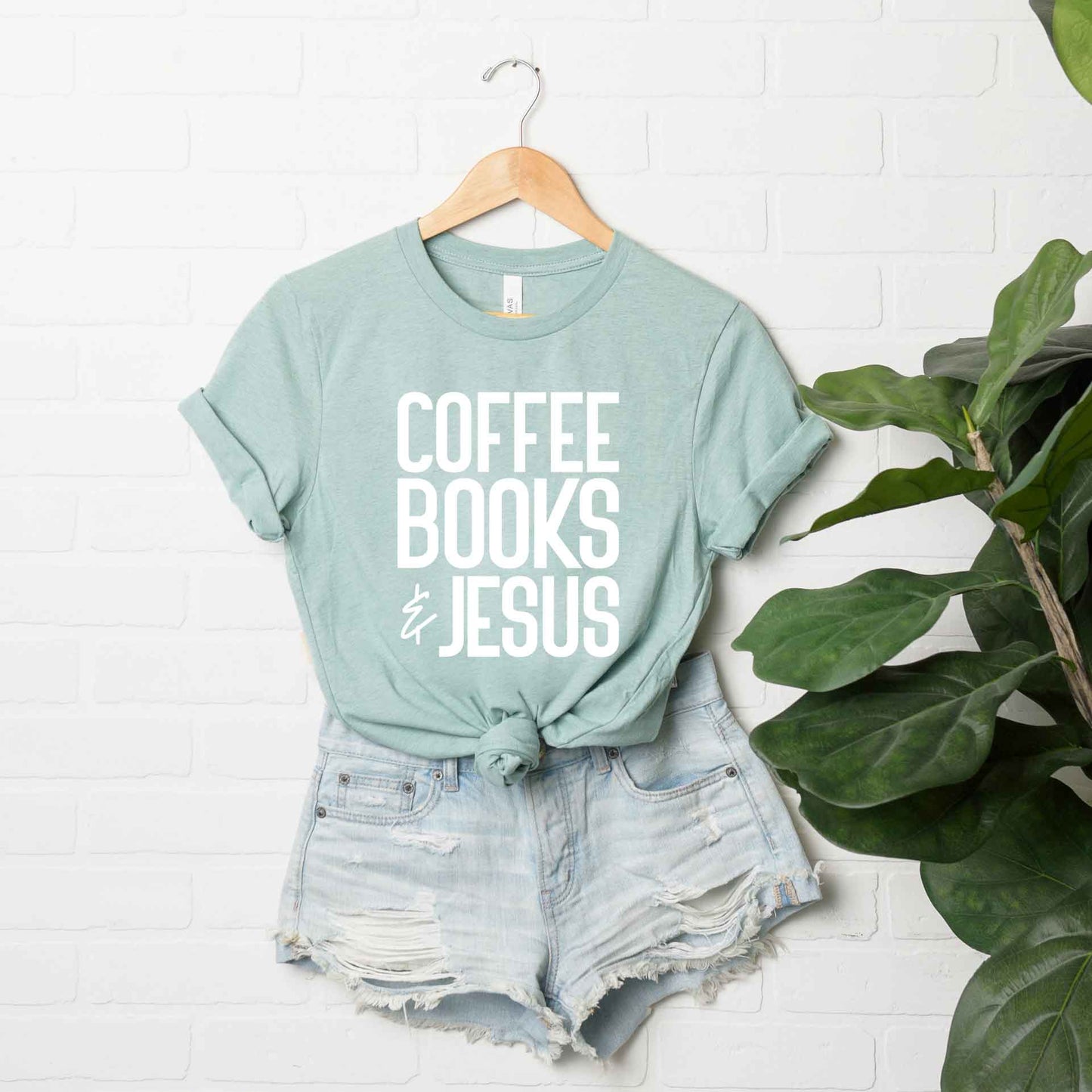 Coffee Books Jesus | Short Sleeve Crew Neck