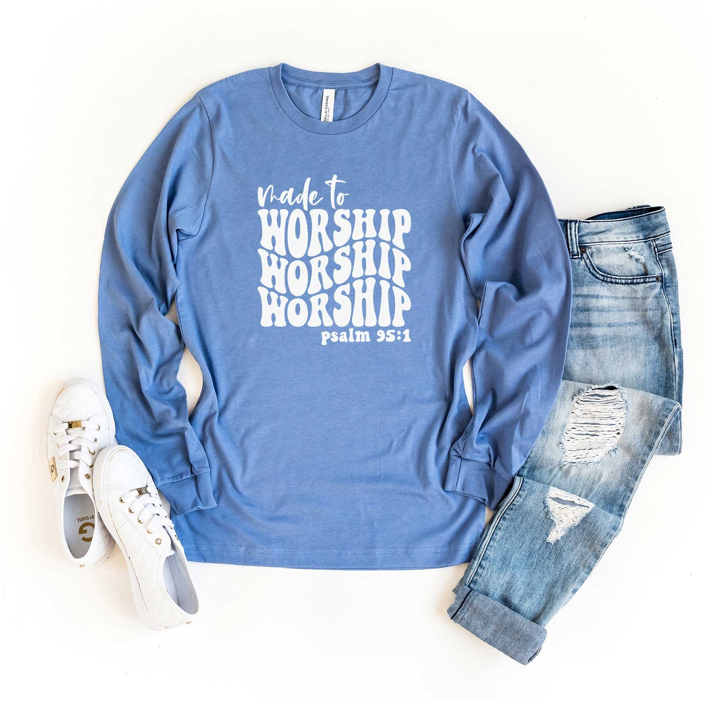 Made To Worship Wavy | Long Sleeve Crew Neck