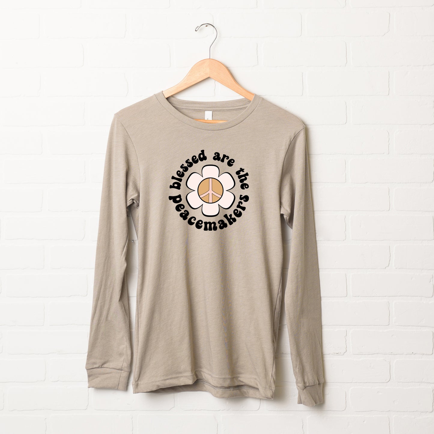 Blessed Are The Peacemakers Flower | Long Sleeve Crew Neck
