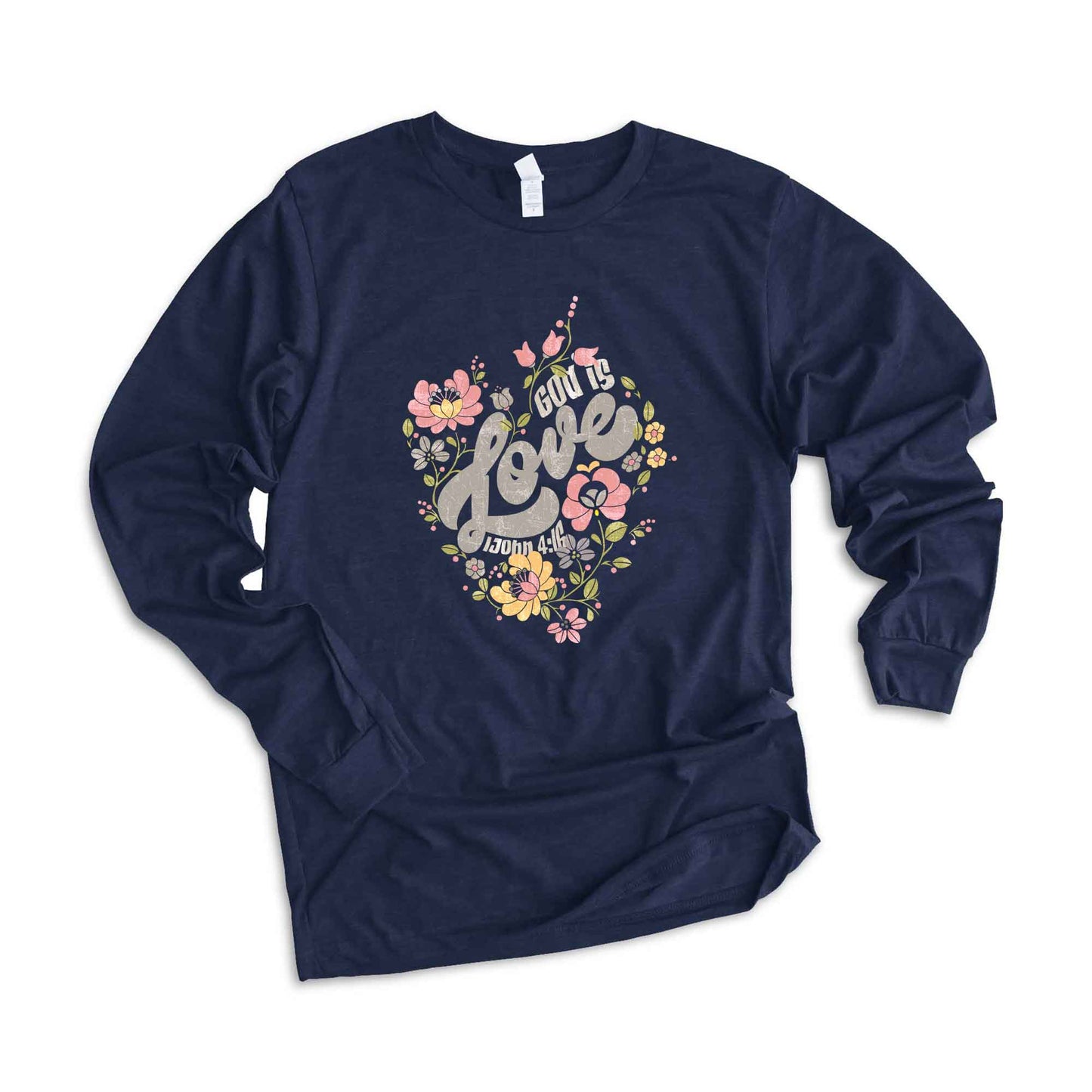 God Is Love Flowers | Long Sleeve Crew Neck