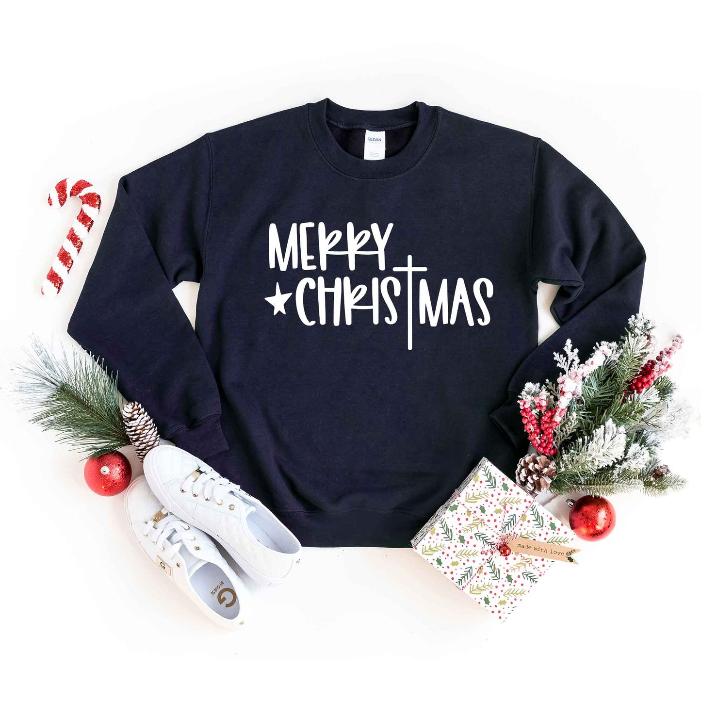 Merry Christmas Cross | Sweatshirt