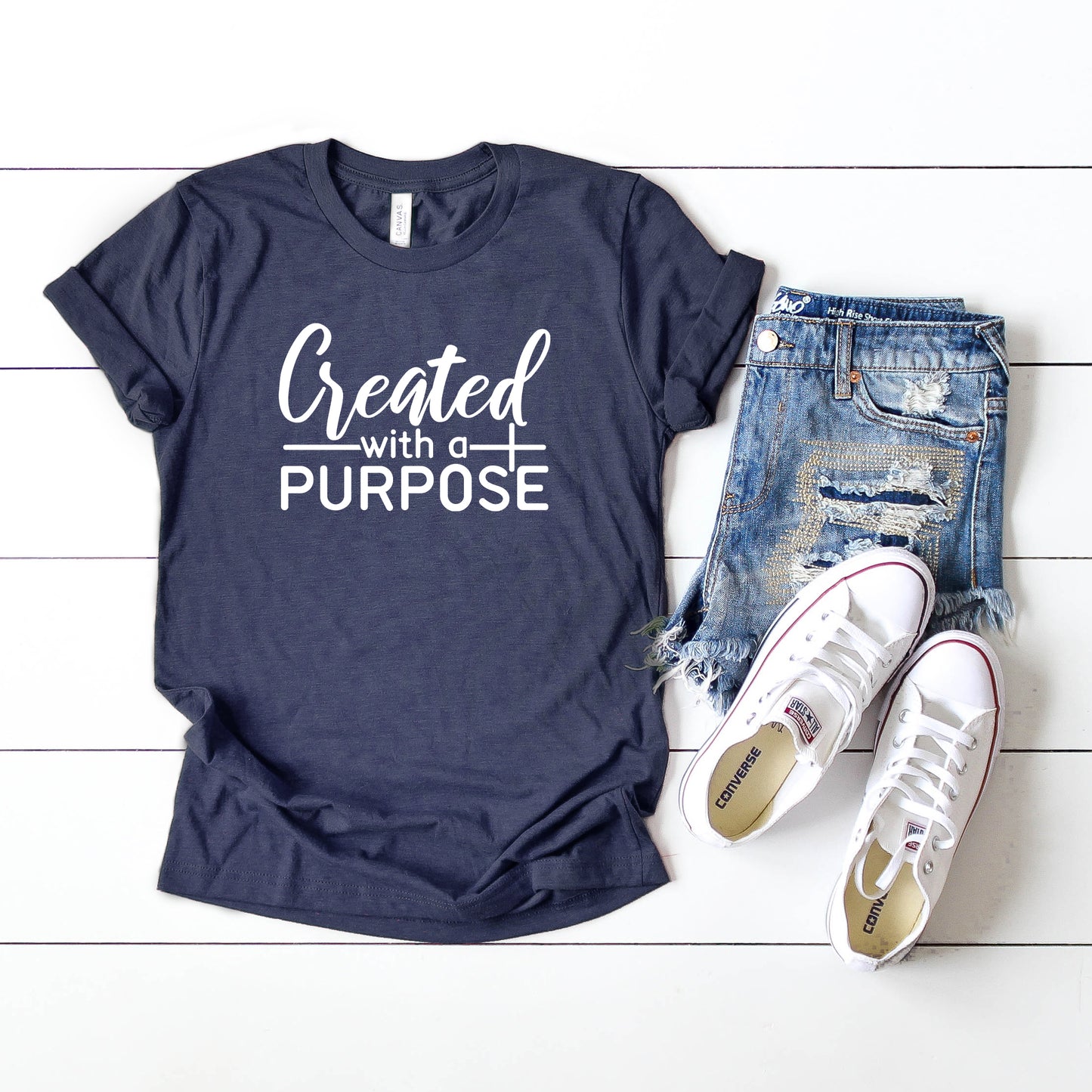 Created With A Purpose Cross | Short Sleeve Crew Neck