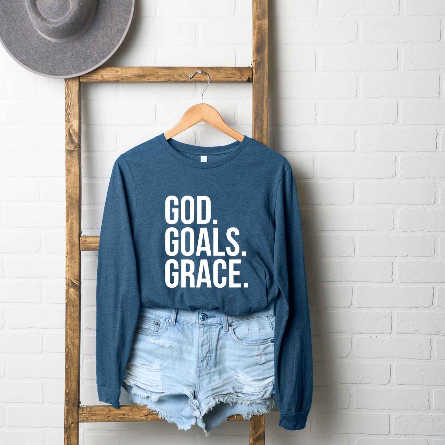 God Goals Grace | Long Sleeve Crew Neck