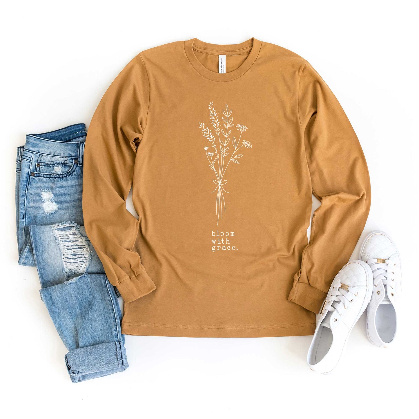 Bloom With Grace Bouquet | Long Sleeve Crew Neck
