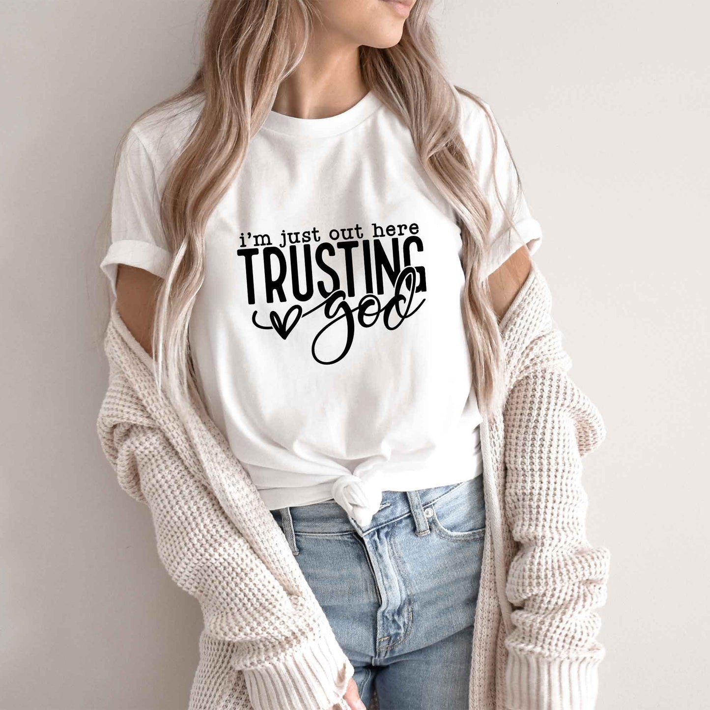 Out Here Trusting Jesus | Short Sleeve Crew Neck