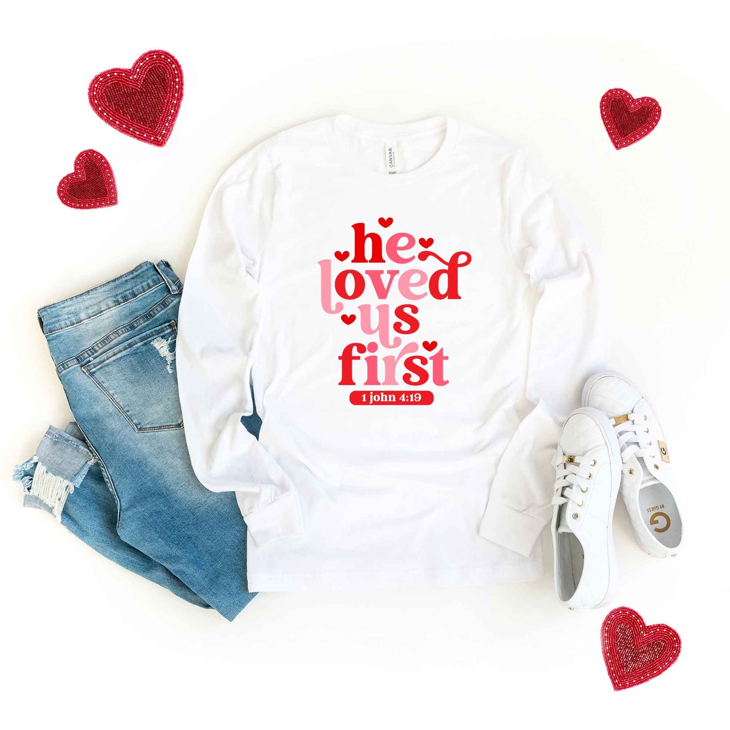 He Loved Us First Retro | Long Sleeve Crew Neck