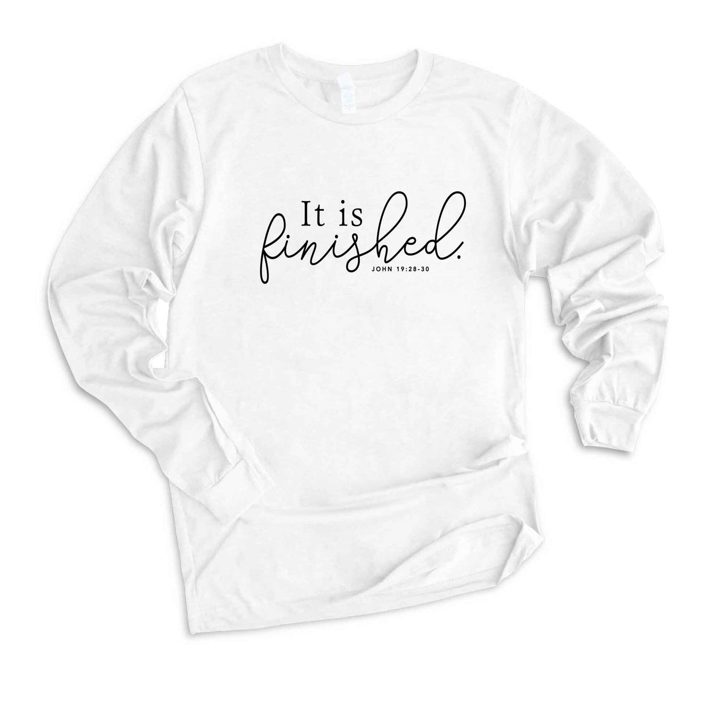 It Is Finished Scripture | Long Sleeve Crew Neck