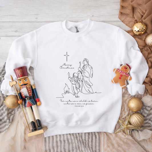 For Unto Us A Child Is Born Star | Sweatshirt