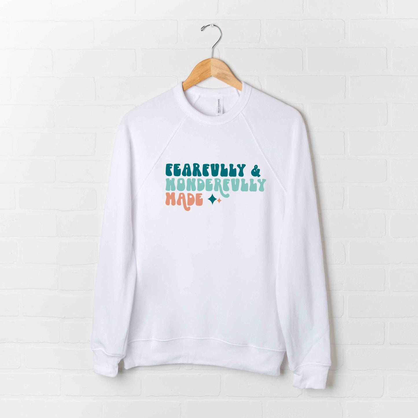 Fearfully And Wonderfully Made Colorful | Bella Canvas Premium Sweatshirt