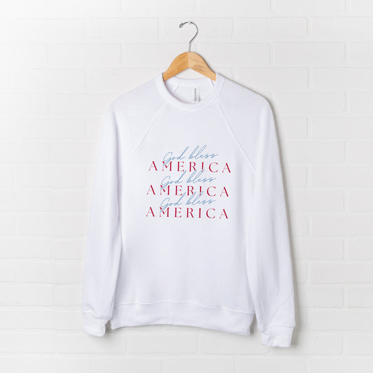 God Bless America Stacked | Bella Canvas Premium Sweatshirt